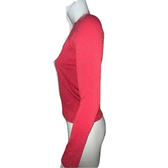 Athleta Girl Power Up Shimmer Top in Candy Red NWOT - Picture 7 of 10